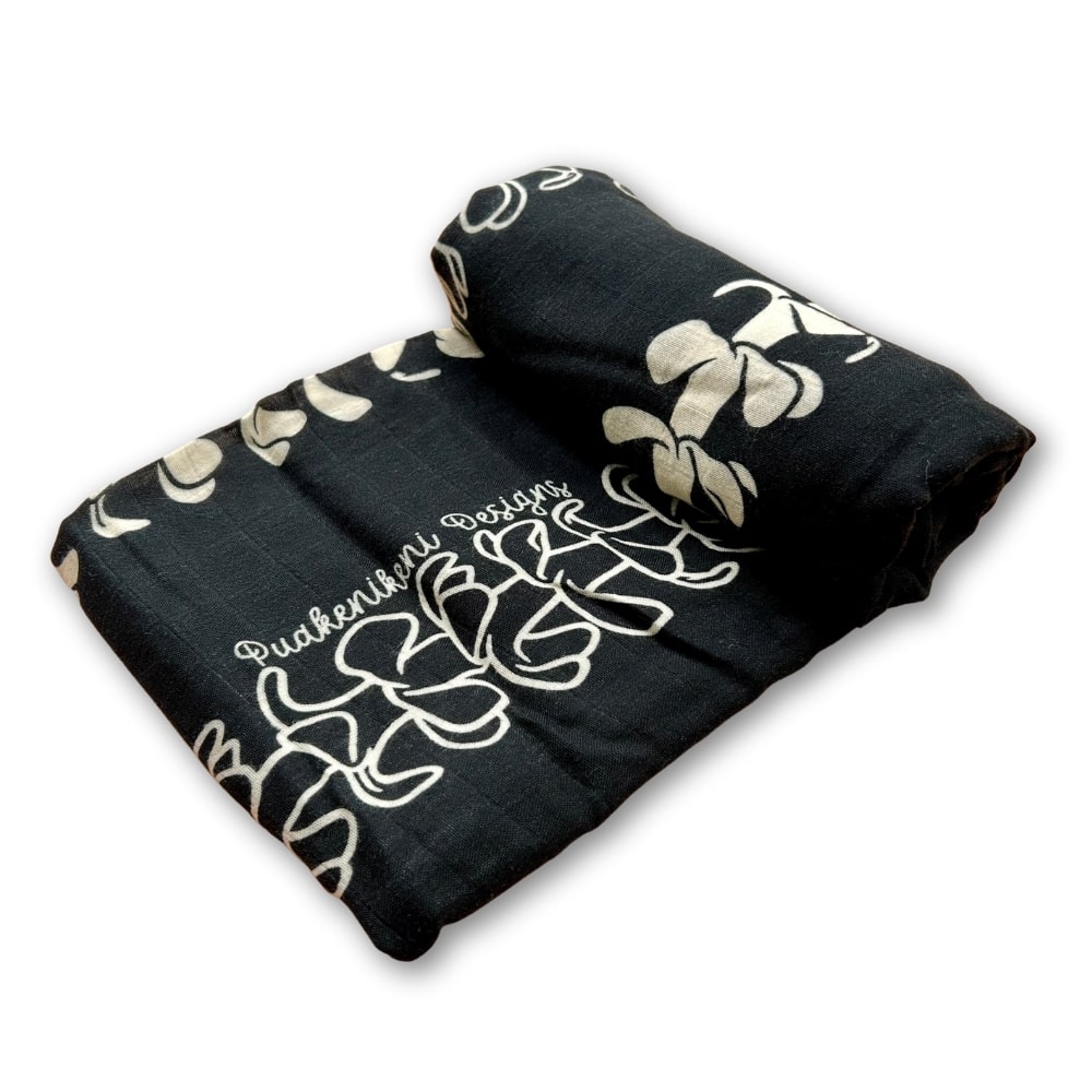 Baby Muslin Swaddle Blanket Black Beige Lei