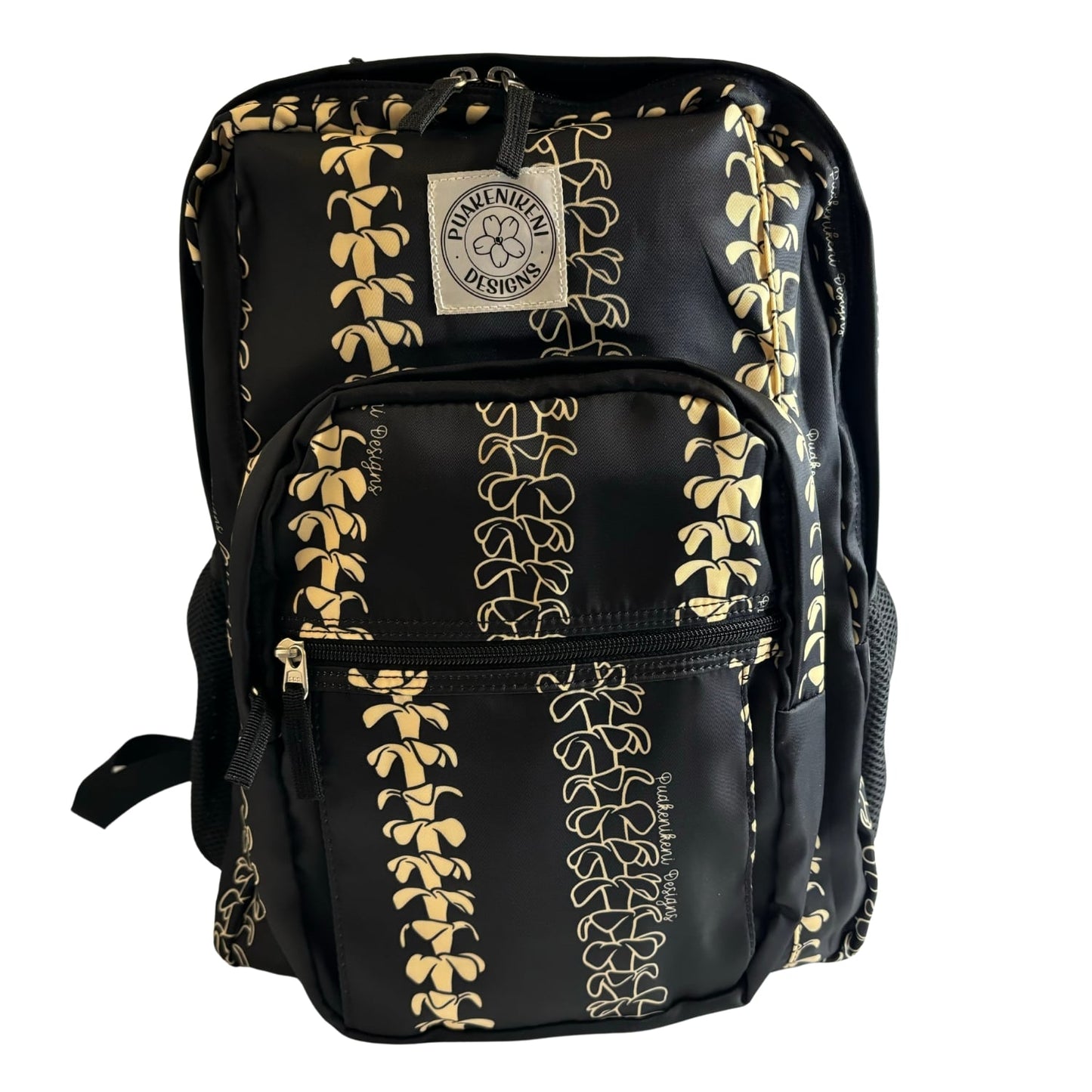 Backpack by Puakenikeni Designs, in a best selling and favorite pua kenikeni lei design, Beige Lei