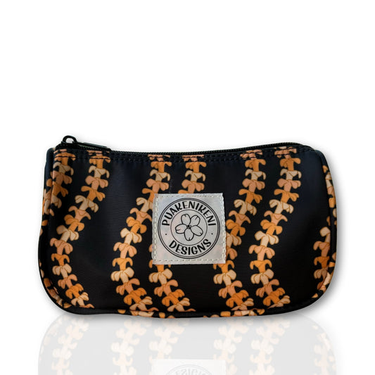 Mini Zipper Pouch - make-up bag, clutch, wristlet, with puakenikeni lei design from Puakenikeni Designs
