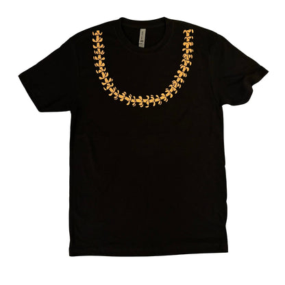 Puakenikeni Lei Black T-Shirt (Unisex) - Various Lei Color