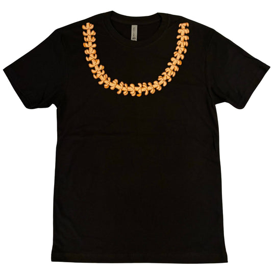 Puakenikeni Lei Black T-Shirt (Unisex) - Various Lei Color