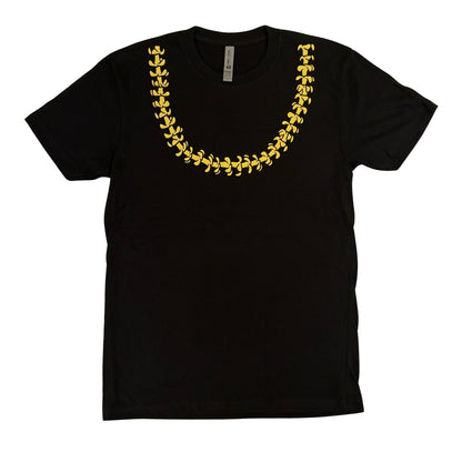 Puakenikeni Lei Black T-Shirt (Unisex) - Various Lei Color