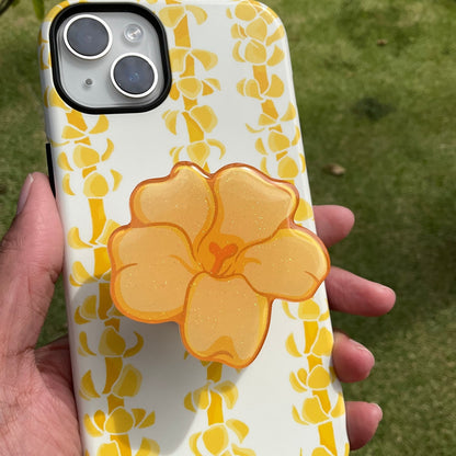 popsocket for hawaii - puakenikeni flower - on the back of a hawaiian iphone case