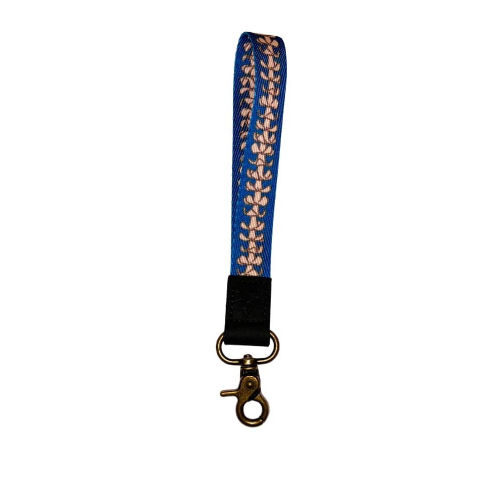 pua kenikeni lei wristlet key fob - hawaiian keychain - blue - from Puakenikeni Designs