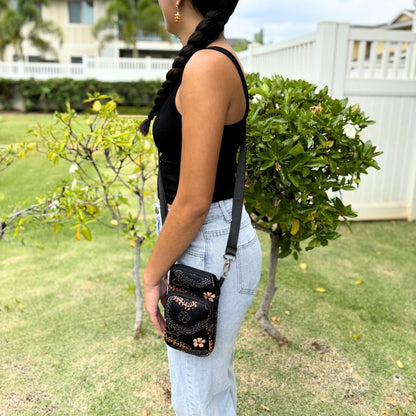 Cell Phone Crossbody (Ha'aheo Black & Orange)