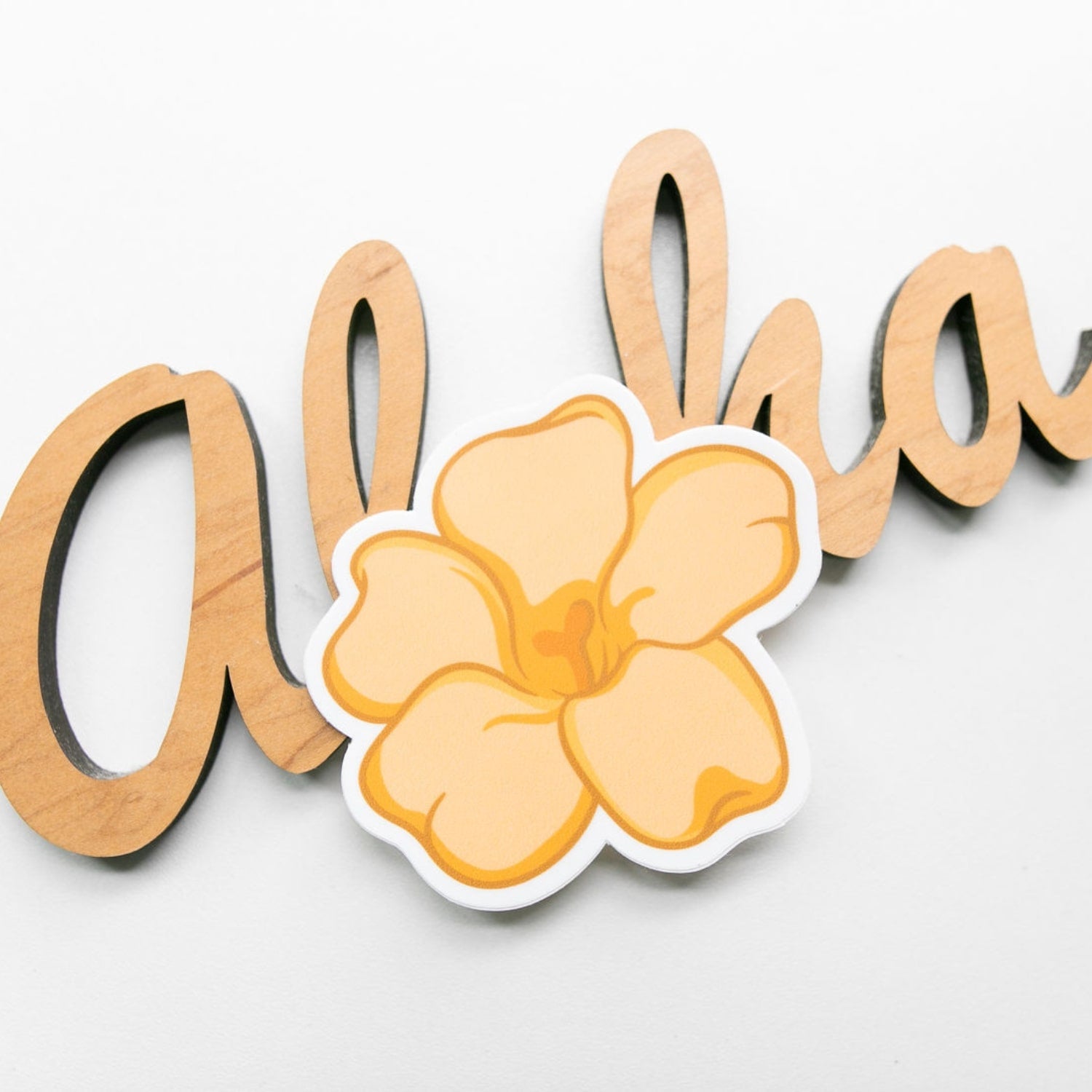 puakenikeni flower sticker for water bottles, laptops, cars from Puakenikeni Designs with Aloha