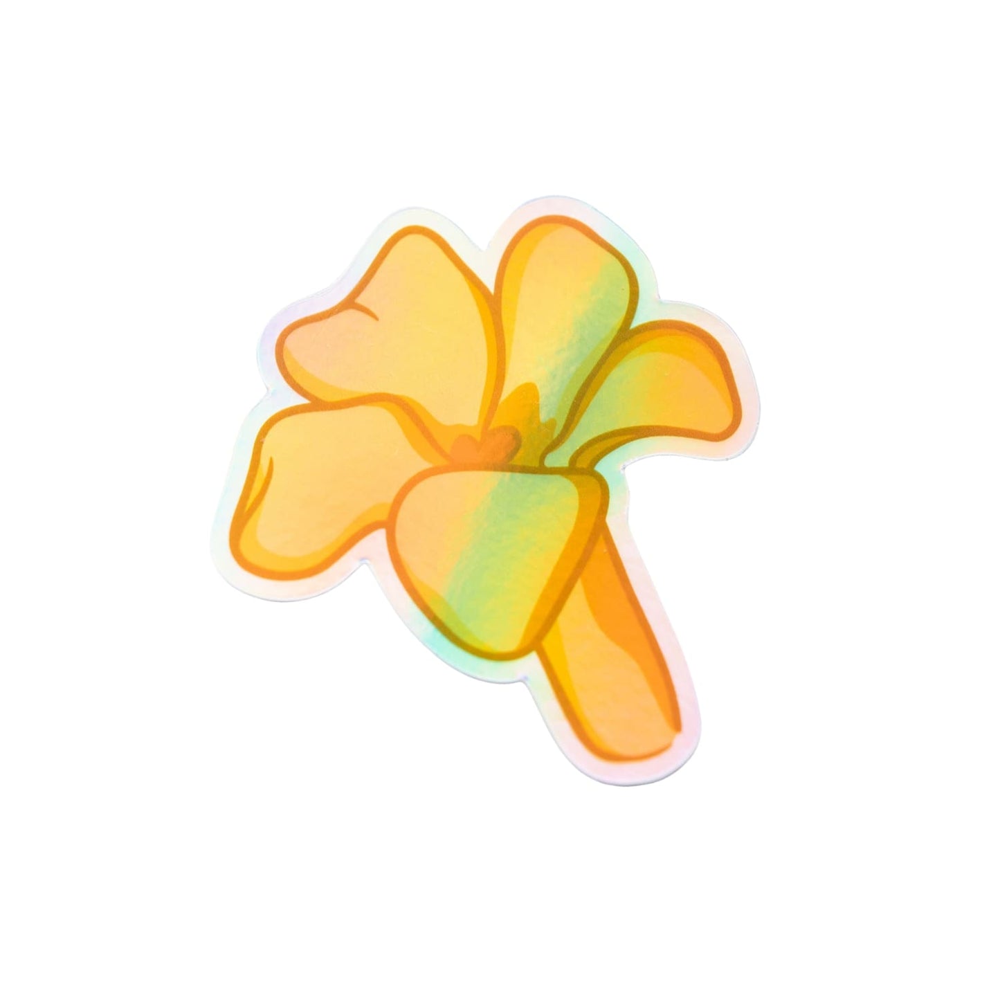 puakenikeni flower hologram sticker from Puakenikeni Designs for water bottles, laptops, cars, school from Puakenikeni Designs